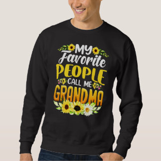 Sweatshirt Mes Gens Préférés M'Appelent Grandma Tournesol Mou