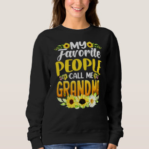 Sweatshirt Mes Gens Préférés M'Appelent Grandma Tournesol Mou