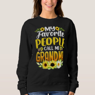 Sweatshirt Mes Gens Préférés M'Appelent Grandma Tournesol Mou