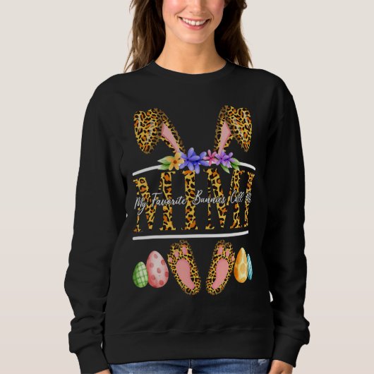 Sweatshirt Mes lapins Favoris M'Appelent Mimi Joyeux Jour de  (Devant)