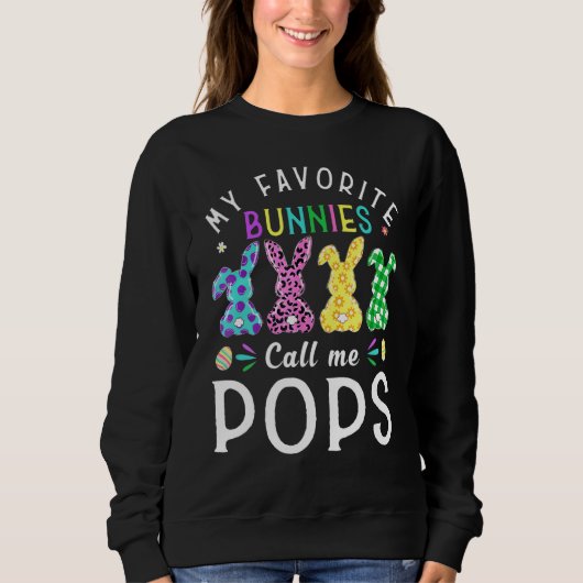 Sweatshirt Mes lapins préférés m'appellent Pops Bunny Egg Leo (Devant)