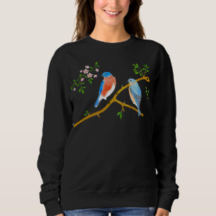 Sweatshirt Mésanges à dos bleu Portent un sweat-shirt noir