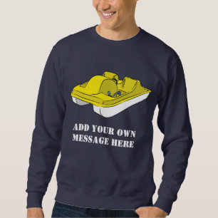 Sweatshirt Message personnalisé de bateau à pédales jaune et
