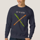 Sweatshirt Message personnalisé graphique skis vintage (Devant)