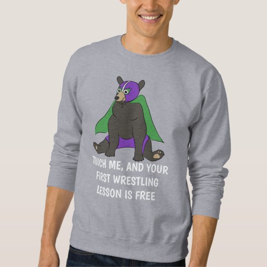 Sweatshirt Message personnalisé Ours Luchador mexicain lutteu (Devant)