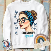 Sweatshirt Messy Bun and Butterflies Custom Names Family