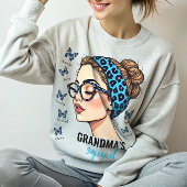 Sweatshirt Messy Bun and Butterflies Custom Names Family