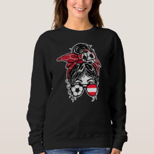 Sweatshirt Messy Bun Cheveux Autrichien Soccer Girl Autriche 