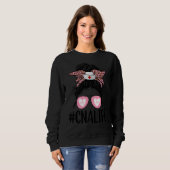 Sweatshirt Messy Bun Cna Life Bleached Certified Nursing Assi (Devant entier)