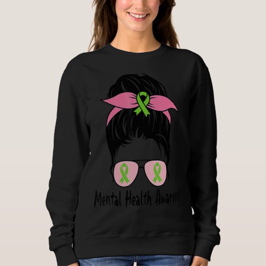 Sweatshirt Messy Bun Mental Health (Devant)