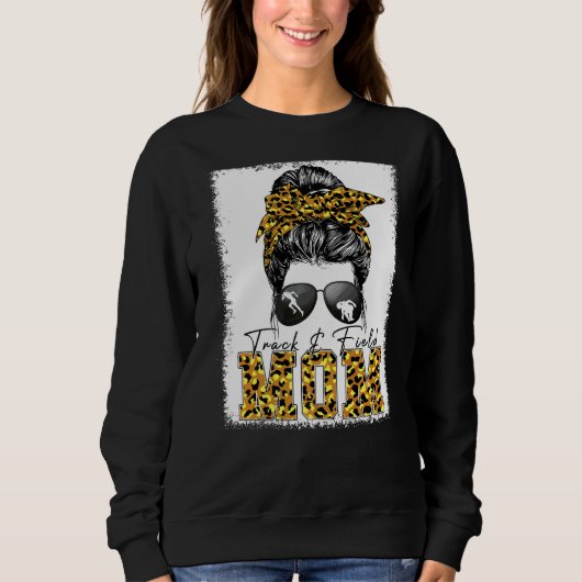 Sweatshirt Messy Bun Track Field Mom Runner Mothers (Devant)