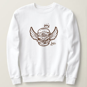 Sweatshirt met hamburgerprint.