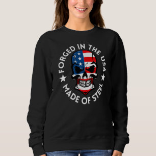 Sweatshirt Métal Forge Drapeau Américain Crâne Knifemaking Bl
