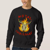 Sweatshirt Métal Noël Punny Reindeer Crâne  (Devant)