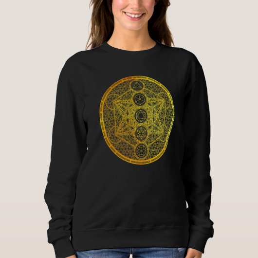 Sweatshirt Métatron Cube Solides Platoniques Géométrie Sacrée (Devant)