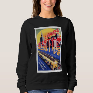 Sweatshirt Métro vintage de Tokyo Vintage 1929 Woodblock