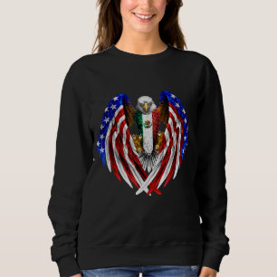 Sweatshirt Mexicain Américain Mexique USA Drapeau Aigle