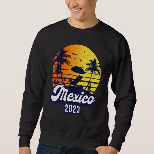 Sweatshirt Mexico 2023 Sunset Beach Retro (Devant)