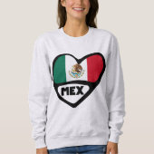 Sweatshirt Mexique Code Pays Coeur Drapeau, MEX (Devant)