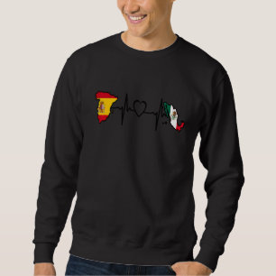 Sweatshirt Mexique Espagne Drapeau Mexique Espagne