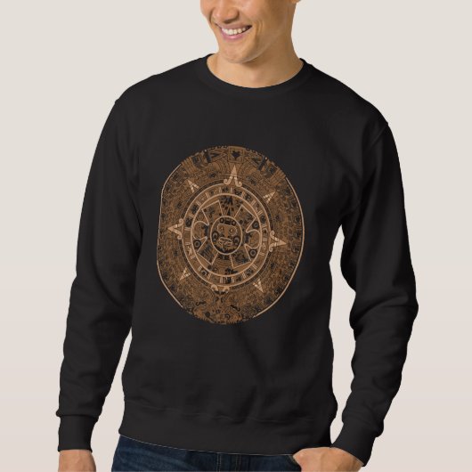 Sweatshirt Mexique Maya Calendrier Aztèque Pierre du Soleil A (Devant)