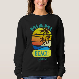 Sweatshirt Miami Beach Floride Retro Vintage Beach Summer Vac