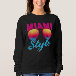 Sweatshirt Miami Florida Miami Lunettes de soleil colorées Gr