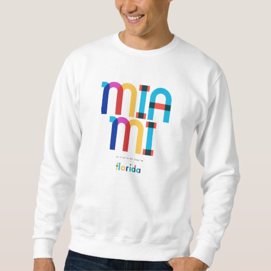 Sweatshirt Miami Florida Mid Century, Pop Art, (Devant)