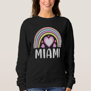 Sweatshirt Miami Florida Pour Femmes Coeurs Arc En Ciel
