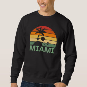 Sweatshirt Miami Floride Vintage Palm Trees Summer Beach