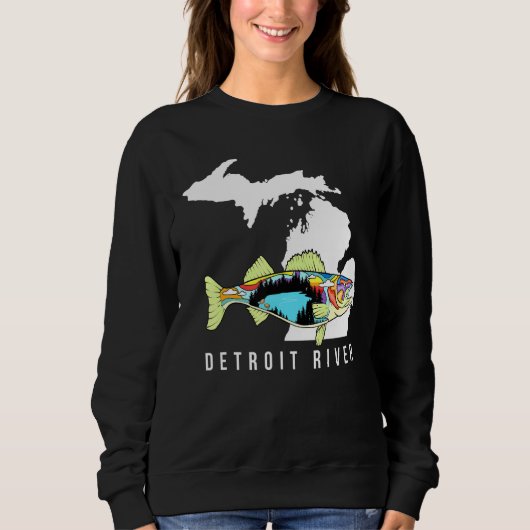 Sweatshirt Michigan Detroit River Walleye Fishing Eau douce (Devant)