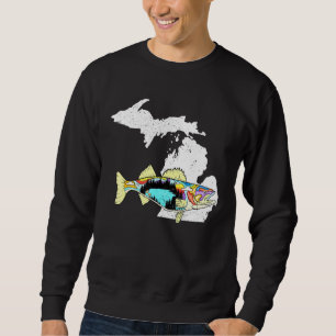 Sweatshirt Michigan Walleye Fishing Freswater Fisherman Wall
