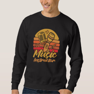 Sweatshirt Microphone d'éducateur rétro École Musique vintage