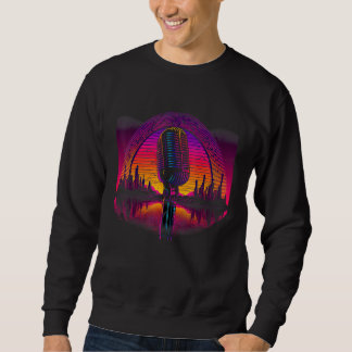 Sweatshirt Microphone karaoke chanteur esthétique rétro