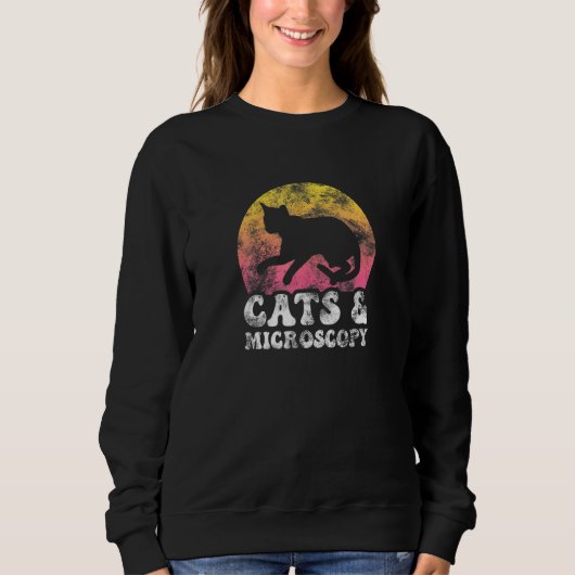 Sweatshirt Microscopie Chats Hobby Retro Vintage (Devant)