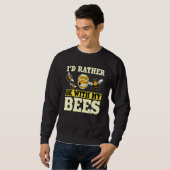 Sweatshirt Miel Bee Beekeeper Citation Id Plutôt Avec Mon Abe (Devant entier)