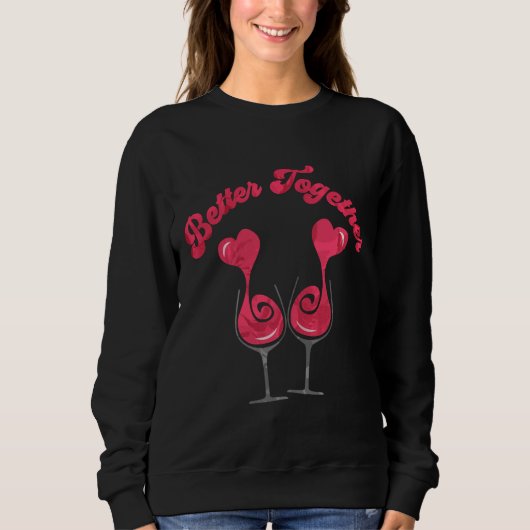 Sweatshirt Mieux Ensemble Valentine Coeurs de vin (Devant)