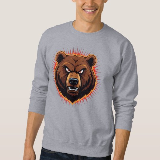 Sweatshirt Mighty Bear – Raw Strength of Nature (Devant)
