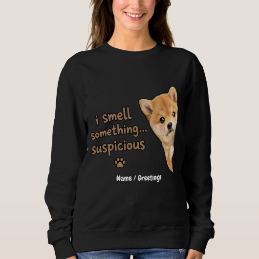 Sweatshirt Mignon chiot Shiba Inu Citation drôle d'odeur Chie (Devant)