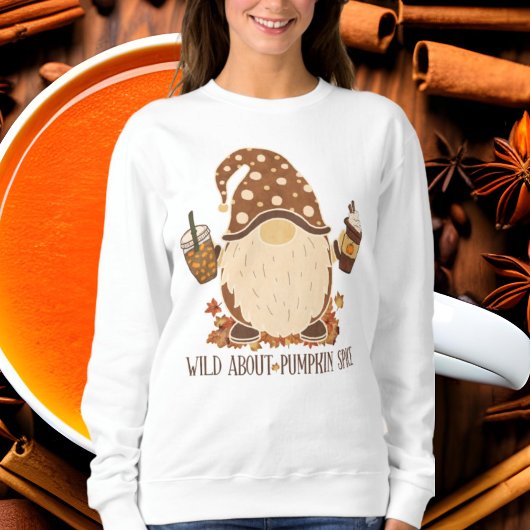 Sweatshirt mignon citrouille amateurs d'épices mot art gnome