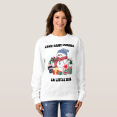Sweatshirt mignon de Snowman : "La neige a beaucou (Devant entier)