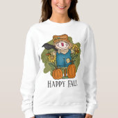 Sweatshirt mignon Happy Fall Seasonal scarecrow ajouter du te (Devant)