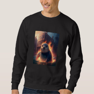 Sweatshirt Mignon Otter de Style Japonais Géante Loutre de Me