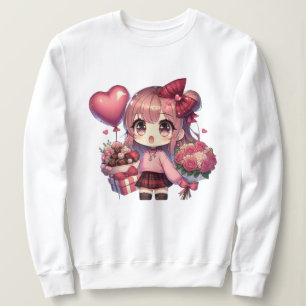 Sweatshirt Mignon Valentine's day anime girl