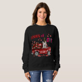 Sweatshirt Mignonne Blanc Berger Allemand Chien Conduisant Ro (Devant entier)