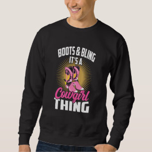 Sweatshirt Mignonne Country Girl Boots Bling C'est une petite