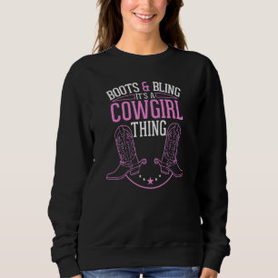 Sweatshirt Mignonne Country Girl Boots Bling C'est une petite