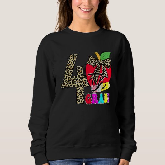 Sweatshirt Mignonne élèves de 4e année enseignant Leopard App (Devant)