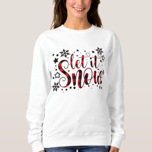 Sweatshirt Mignonne Laisser Il Neige Noël Vacances Flannel Fl (Devant)