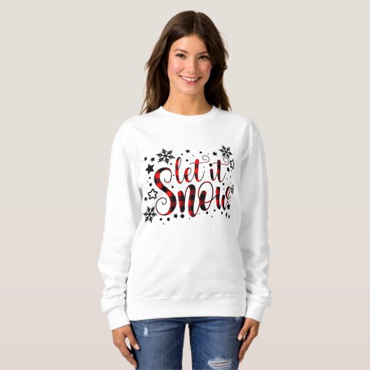 Sweatshirt Mignonne Laisser Il Neige Noël Vacances Flannel Fl (Devant entier)